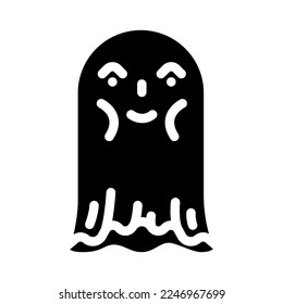 cute ghost glyph icon vector. cute ghost sign. isolated symbol illustration