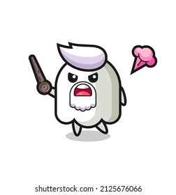 cute ghost grandpa is getting angry , cute style design for t shirt, sticker, logo element