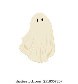 Cute ghost. Halloween, autumn concept. Isolated illustration for card, postcard, cover. EPS 10