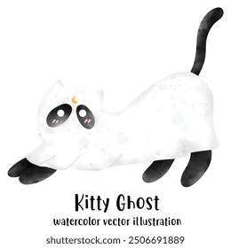 Cute Ghost, Ghost, Halloween, Black cat, Halloween cat