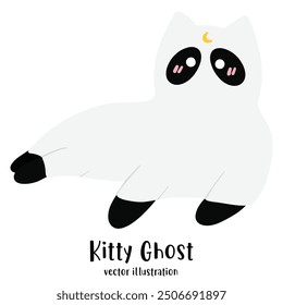 Cute Ghost, Ghost, Halloween, Black cat, Halloween cat