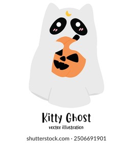 Cute Ghost, Ghost, Halloween, Black cat, Halloween cat
