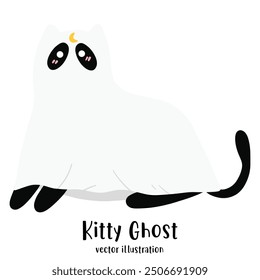 Cute Ghost, Ghost, Halloween, Black cat, Halloween cat