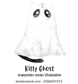 Cute Ghost, Ghost, Halloween, Black cat, Halloween cat
