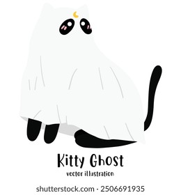 Cute Ghost, Ghost, Halloween, Black cat, Halloween cat