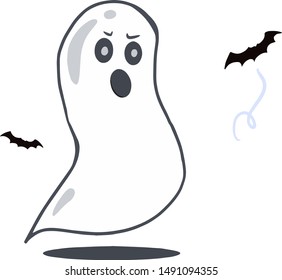 cute ghost for halloween card