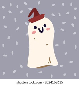 cute ghost for halloween. Halloween concept. Vector illustration in flat style