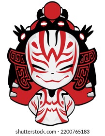 Cute ghost Halloween mask painted chinese mask. Let's celebrate a fun night on Halloween night. For a gift for boys, girls, everyone to wear to Halloween.