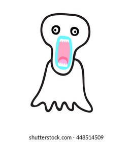 cute ghost, halloween monster vector eps.10