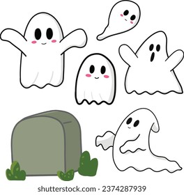 Cute Ghost For Halloween Party 