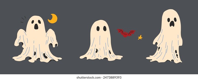 Cute Ghost Halloween slogan retro design t-shirt design.