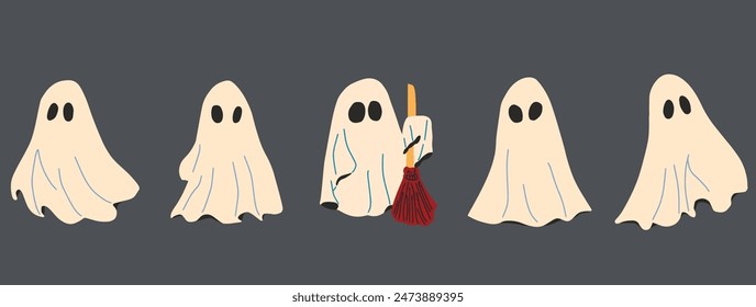 Cute Ghost Halloween eslogan diseño retro diseño de camiseta.