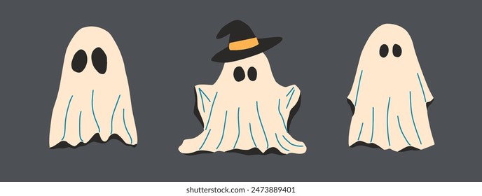 Cute Ghost Halloween slogan retro design t-shirt design.