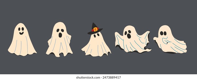 Cute Ghost Halloween slogan retro design t-shirt design.