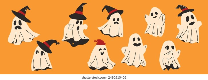 Cute Ghost Halloween slogan retro design t-shirt design.