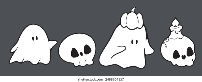 Cute Ghost Halloween slogan retro design t-shirt design.