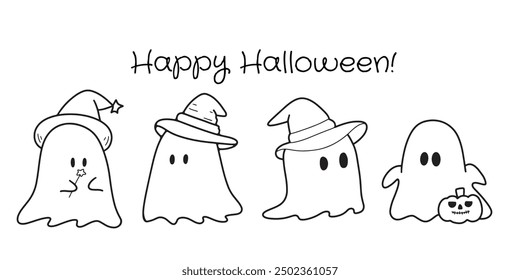 Cute Ghost Halloween slogan retro design t-shirt design.