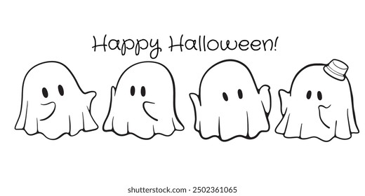 Cute Ghost Halloween slogan retro design t-shirt design.