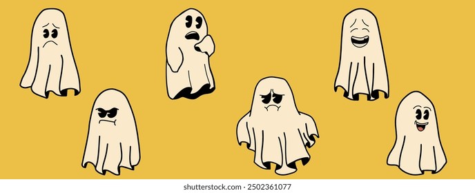 Cute Ghost Halloween slogan retro design t-shirt design.