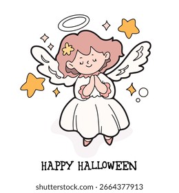 Cute Ghost Halloween slogan retro design t-shirt design.