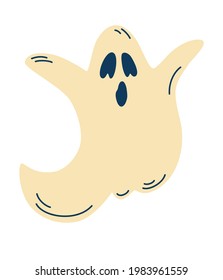 Cute Ghost Halloween Symbol Cute Cartoon Stock Vector (Royalty Free ...