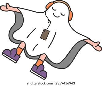 cute ghost halloween. Vector illustration.