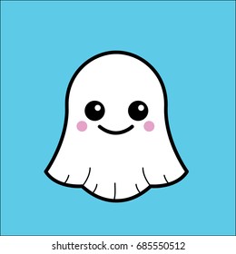 Cute ghost. Halloween. Vector illustration