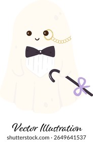 Cute Ghost Haloween Vector Illustrator | Halloween Ghost Party | Halloween Spooky| Kawaii Ghost Vector