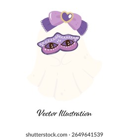 Cute Ghost Haloween Vector Illustrator | Halloween Ghost Party | Halloween Spooky| Kawaii Ghost Vector