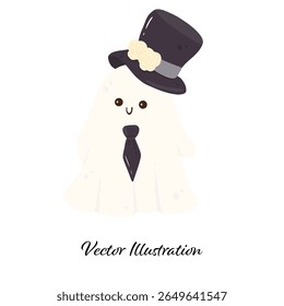Cute Ghost Haloween Vector Illustrator | Halloween Ghost Party | Halloween Spooky| Kawaii Ghost Vector