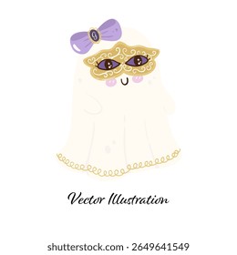 Cute Ghost Haloween Vector Illustrator | Halloween Ghost Party | Halloween Spooky| Kawaii Ghost Vector