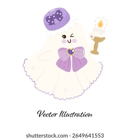 Cute Ghost Haloween Vector Illustrator | Halloween Ghost Party | Halloween Spooky| Kawaii Ghost Vector