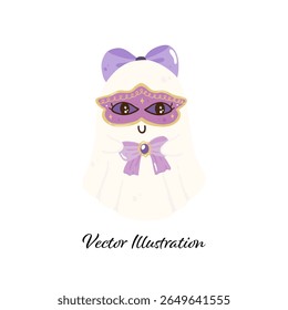 Cute Ghost Haloween Vector Illustrator | Halloween Ghost Party | Halloween Spooky| Kawaii Ghost Vector