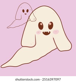 Mão fantasma bonito desenhado para a decoração de Halloween em arquivo vetorial.