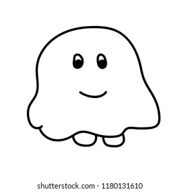 Cute ghost  hand drawn, line art