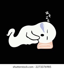 Cute ghost having a sleep, suitable to make your design more fun and good for graphic resource.