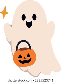 Cute ghost holding candy