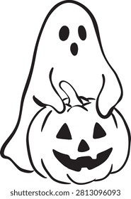 Cute Ghost Holding Jack