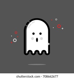 Cute ghost icon design. Vector illustration for icon or logo. MBE style eps.10