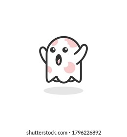 Icono de fantasma lindo aislado en fondos blancos.