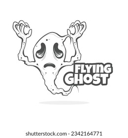 cute and cute ghost icon logo mascot bundle design with various variations