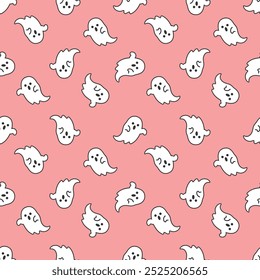 Cute ghost icon pattern background.