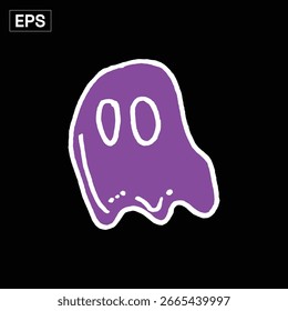 Ilustração Fantasma Bonito em Preto para o dia das bruxas