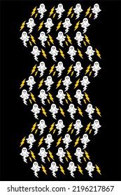 cute ghost illustration pattern design that can be printed on cloth, book covers and other media