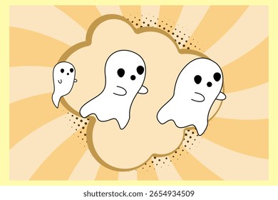 Cute ghost illustration vector design. EPS 10