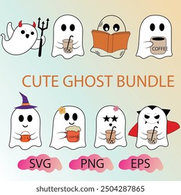 Cute Ghost illustration vector icon which can easily modify or edit 