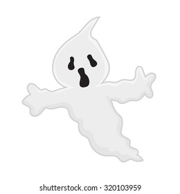 cute ghost isolated illustration on white background