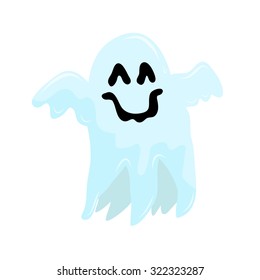 Watercolor Little Ghost Cartoon Character Cute Stock Illustration ...