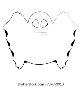 Cute ghost isolated on white background, Vector illustration