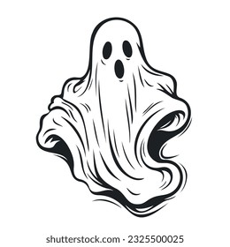 Cute ghost isolated, Vector Halloween concept, Cartoon Ghosts, Spooky vector